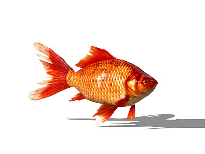 The Orange Goldfish with Red Fins and Shiny Scales as Aquatic Creature 3d model