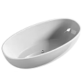 Modern White Oval Shaped Freestanding Bathtub With Sleek Surface Design 3d model