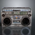 Vintage Radio With Large Speakers AM FM Cassette Player And Metal Handle