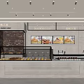 Dessert Shop Modern Interior With Glass Display Cases Fresh Pastries Bread Dessert Posters And Counter