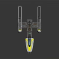 Futuristic Spaceship With Sleek Aerodynamic Design Gray Structure And Blue Yellow White Color