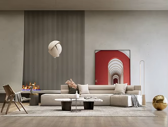 Modern Sofa Coffee Table Combination Sofa Leisure Sofa 3d model