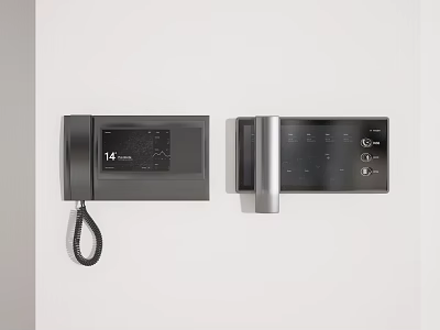 Modern Home Electrical Intercom Devices With Digital Display And Control Panel 3d model