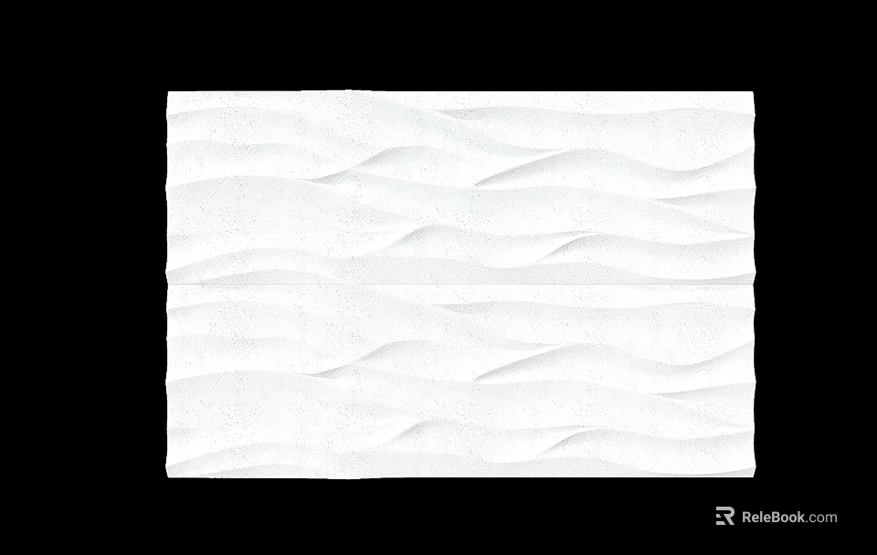 White Wall With Elegant Wave Texture Design For Interior Decor 3d model