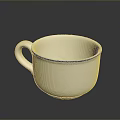 White Ceramic Cup With Blue Rim Essential Daily Use Household Item