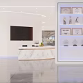Modern Industrial Interior With Blue Flooring White Pillars And Technical Equipment