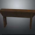 Vintage Wooden Console Table with Carved Legs Two Drawers and Textured Surface