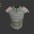 Futuristic Silver Metallic Breastplate With Shoulder Armor And Geometric Design