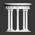Elegant Silver Round Pedestal With Multiple Columns And Shiny Decorative Base 3d model