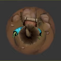 Anthropomorphic Frog Character Wearing Wizard Hat Blue Coat Brown Pants Waving Hand On Rocky Base