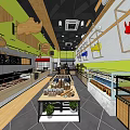 Dessert Shop Interior With Wooden Decor Green White Walls Pastry Display And Customer Seating