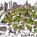 New Chinese Style Landscape Stone Courtyard Stone Landscaping Stone Block Micro Terrain 3d model