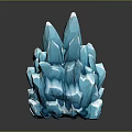Blue Crystal Cluster Ornament With Sharp Crystals White Edges And Dark Background