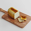 Fresh Sliced Bread Displayed With Toasted Slices On Wooden Cutting Board