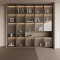 Modern Display Cabinet Interior Design With Glass Doors Books And Decorative Ornaments
