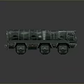 Green Military Armored Tank With Six Wheels And Roof Compartments Design
