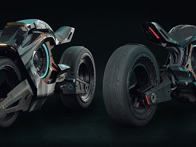 Modern Cyberpunk Motorcycle Science Fiction Movie Motorcycle Animation Motorcycle Science Fiction Motorcycle Movie Motorcycle 3d model