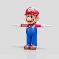 Mario Smiling Figurine Wearing Red Hat Blue Overalls White Gloves And Brown Shoes Arms Outstretched