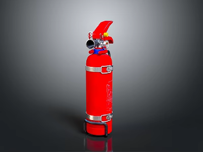 Red Fire Extinguisher Essential Home Safety Emergency Equipment With Compact Design 3d model