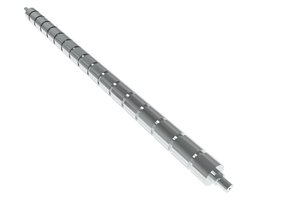 Mechanical Metal Cylindrical Shaft With Multiple Holes And Threaded Design 3d model