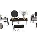 Light Luxury Dressing Table Combination 3d model