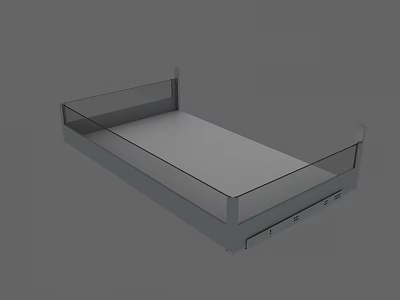 Modern Kitchen Drawer Storage With Metal Frame And Glass Panel Design 3d model