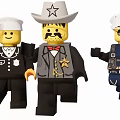 Lego Game and Movie Police Characters With Cowboy Hat Badge Police Cap Handcuffs Sunglasses and Radio