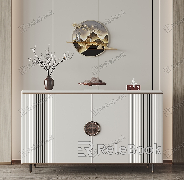 New Chinese-style Entrance Cabinet model