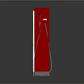 Vintage Red And White Fuel Pump With Worn Surface And Display On Gray Background