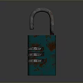 Vintage Green Rusty Padlock As Practical Household Item For Daily Security