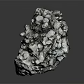 Natural Silver Gray Crystal Cluster With Rough Crystalline Formation And Shiny Surface 3d model