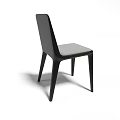 Modern Stylish Dining Chair With Black Back And Light Gray Padded Seat