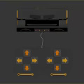 Modern Dance Machine Computer System With Speakers Console And Yellow Rails Platform 3d model