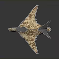 Camouflage Painted Military Aircraft Model With Aerodynamic Design And Detailed Structure