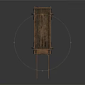 Classic Vintage Wooden Cart With Woven Frame And Spoked Wheels Structure Design