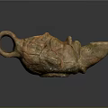 Ancient Ceramic Vessel As Daily Use Item With Cracked Texture And Rustic Surface