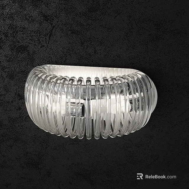 Modern Transparent Wall Lamp With Sleek Ring Design And Glass Structure 3d model 