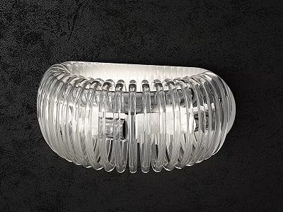 Modern Transparent Wall Lamp With Sleek Ring Design And Glass Structure 3d model