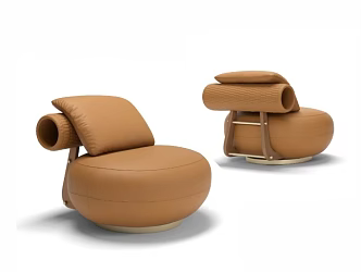 Nordic Single Sofa Round Leisure Chair Modern Simple Balcony Single Chair Living Room Bedroom Lazy Chair 3d model