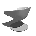 Modern Accent Chair With Curved Backrest And Round Sleek Base Design