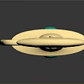 Weapon Knife Featuring Golden Handle Green Gemstone Silver Blade Cat Ear Design And End Hook