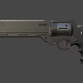 Black Revolver With Blue Glowing Accents Modern Metallic Finish And Futuristic Design