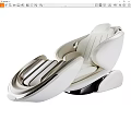 Modern Massage Chair With Streamlined Design White Black Color And Striped Backrest