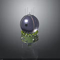Modern Spherical Spacecraft With Antennas And Green Modules For Space Exploration