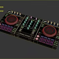 Professional DJ Mixer With Dual Turntables Control Knobs And LED Lights Panel