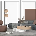 Modern Sofa Coffee Table Combination Luxury Arc Sofa Coffee Table Combination 3d model