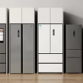 Assorted Modern Design Refrigerators and Freezers in White and Gray for Kitchen Appliances