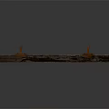 Railroad Track Structure With Wooden Sleepers And Metal Rails