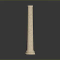 Elegant Classical Fluted Marble Column With Ornate Base And Architectural Details