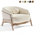 Cozy Modern Accent Chair With Plush Faux Fur Upholstery And Wooden Legs Design